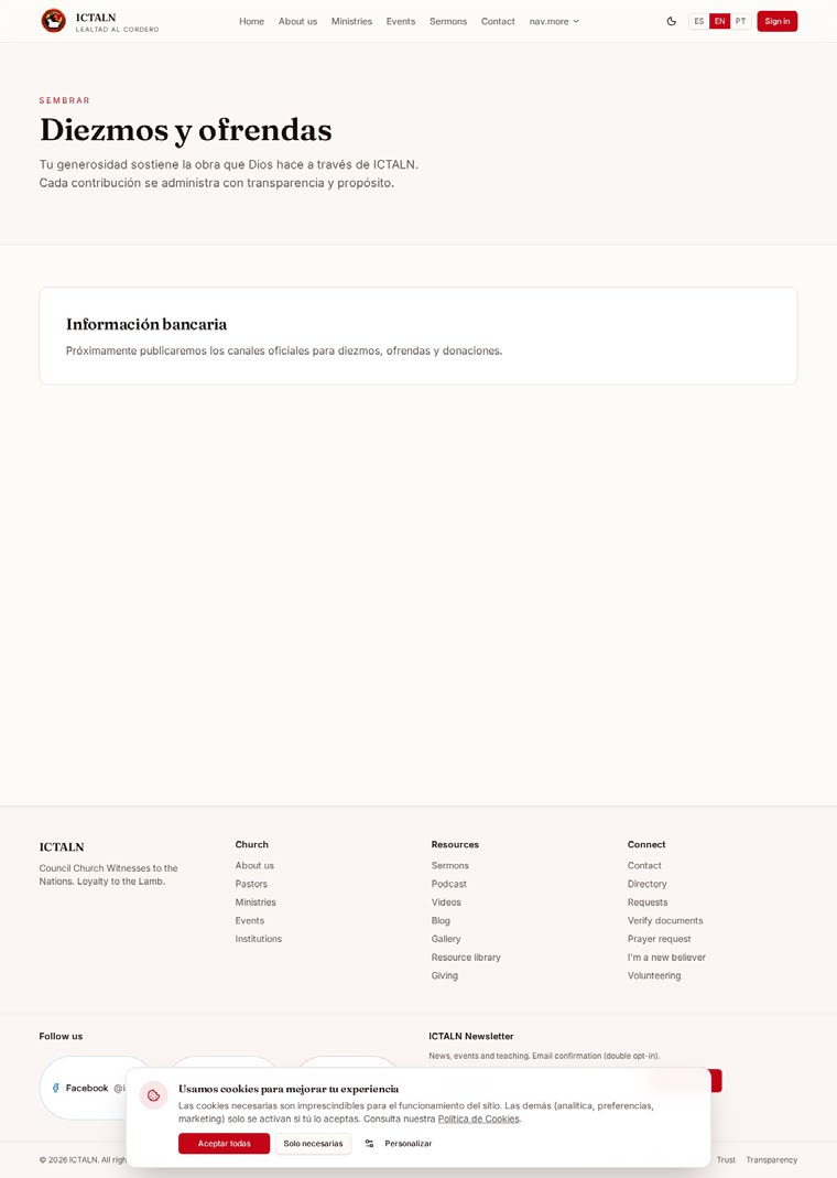 Portal de donaciones — Donaciones y tesorería en EDIFICA 360